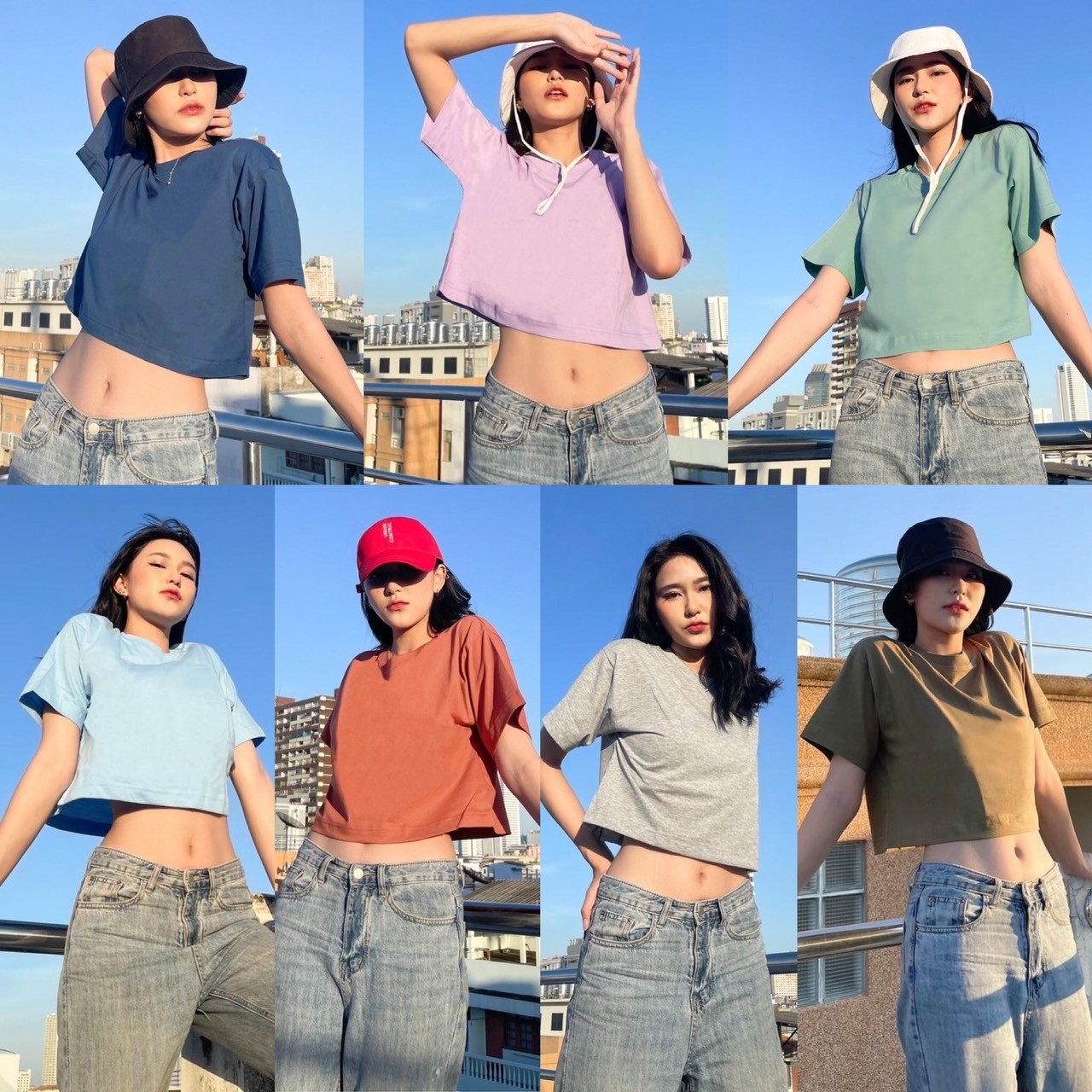 Oversized Crop Top -WOMEN- MAKE&amp;WEAR -SG Stock- Premium Cotton Cute and Loose Casual Plain Crop Top T-shirts|,|