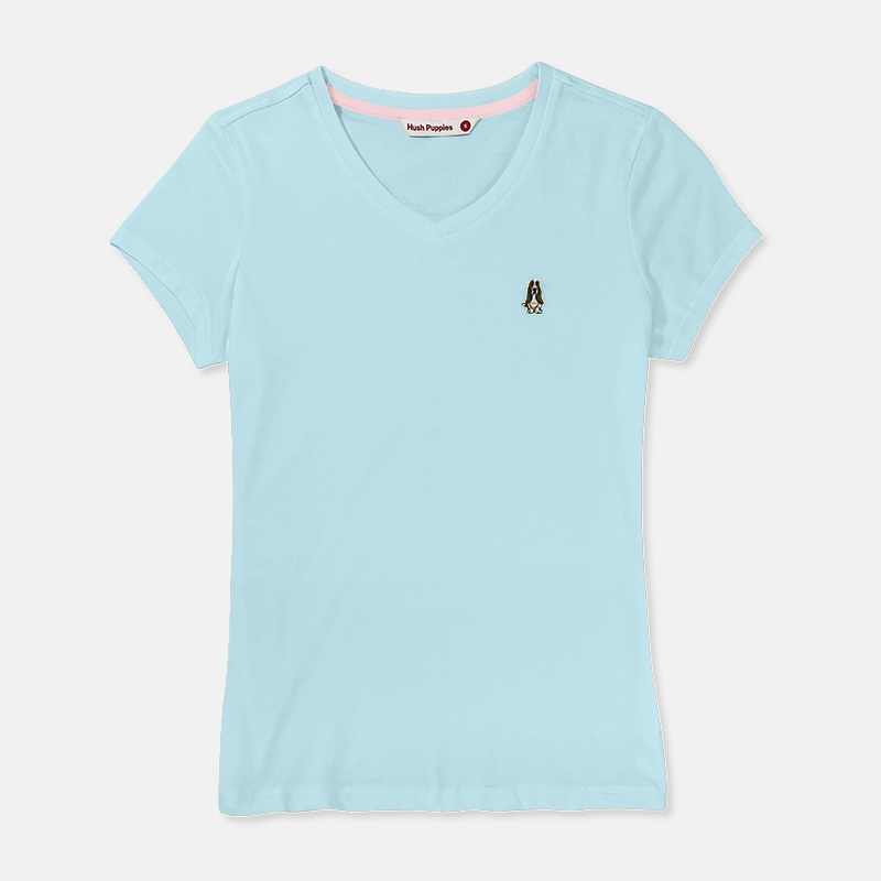 HUSH PUPPIES LADIES V-NECK TEE | 100% COTTON | #HLT856763|,|