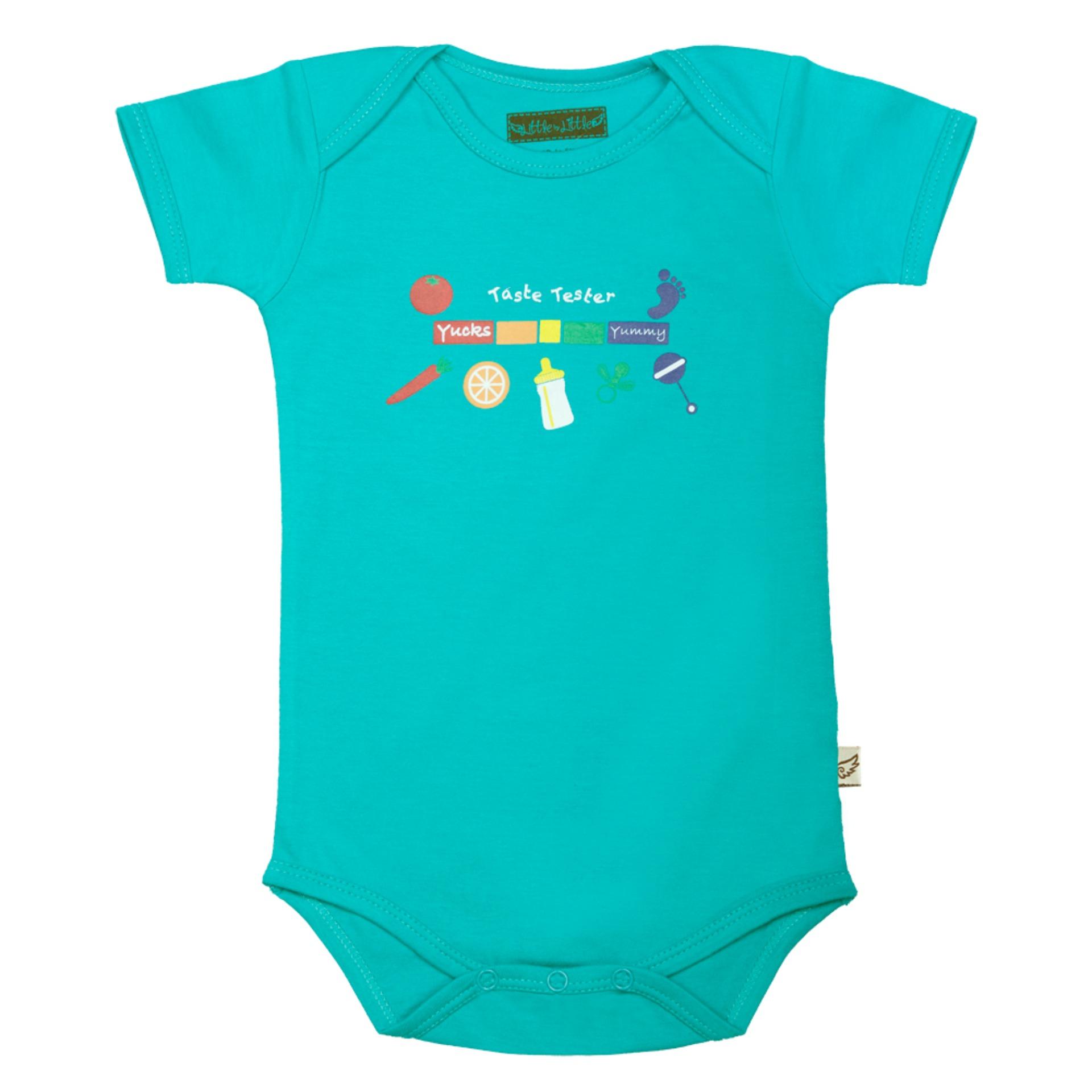 Little by Little 100% Organic Cotton Milestone Romper in Ceramic (6-12M)|,|