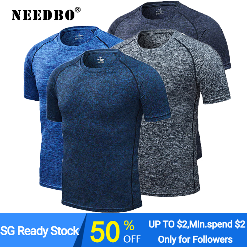 [Singapore Seller] NeedBo Men T Shirt,Quick Dry Moisture Wicking Sport T-Shirts for Men Plus Size L~6XL|,|