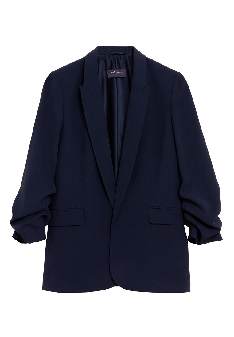 M&amp;S Ruched Sleeve Blazer|,|