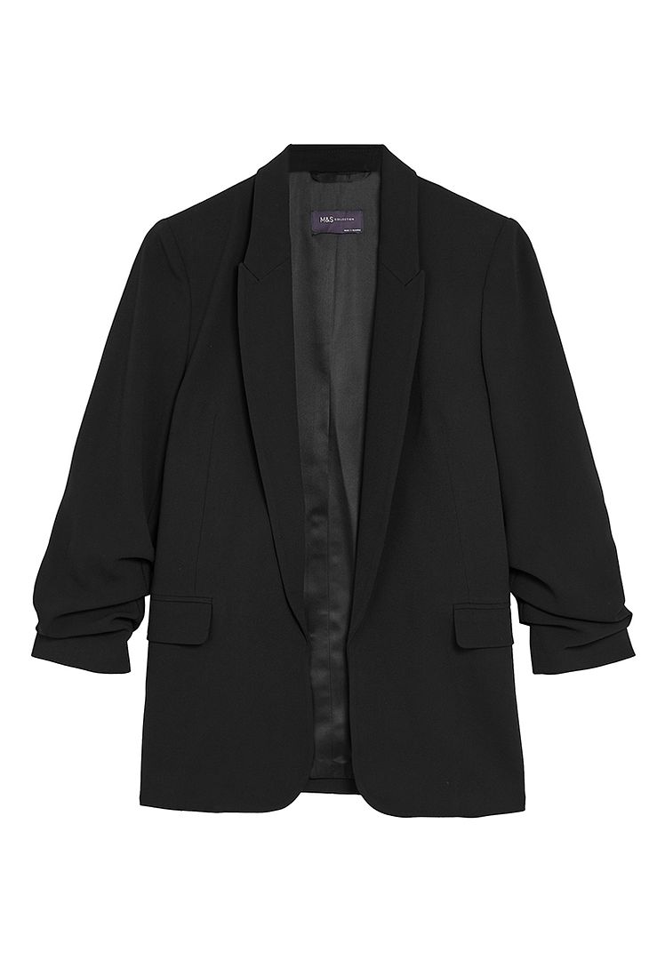 M&amp;S Ruched Sleeve Blazer|,|