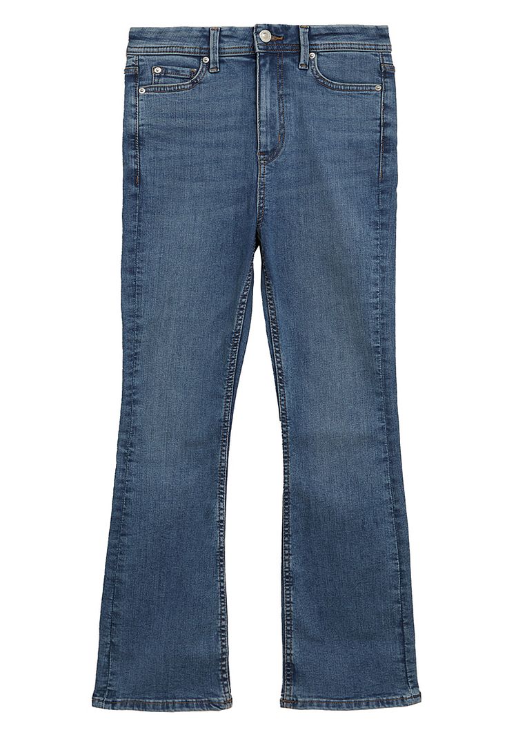 M&amp;S High Waisted Slim Flare Cropped Jeans|,|