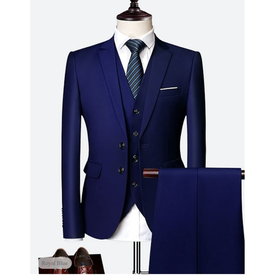 Korean style 3pcs set pants+vest+blazer men&#x27;s business suit Blazer groom best man slim handsome wedding dress best man|,|