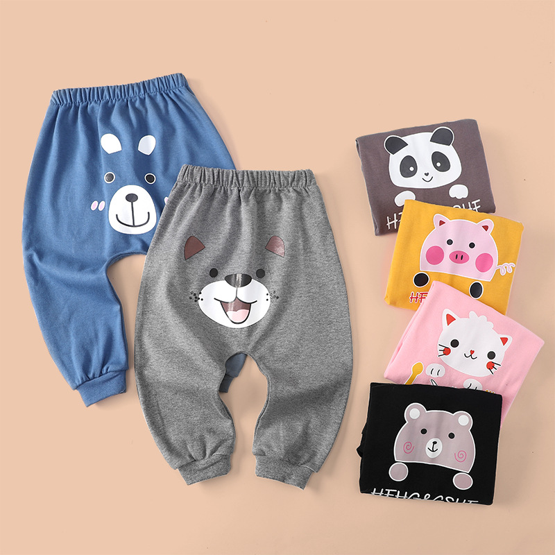 New Baby Infant Toldder PP Pants Cartoon Casual Harem Pants for Boys Girls Solid Color PP Pants Baby Cotton Trousers|,|