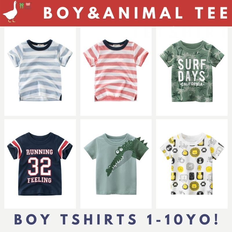 Tshirt Boy In Stock Local Seller! Dinosaur Top Tee Stripes Space Astronaut Beach Crocodile Lion|,|