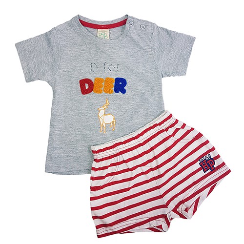 HUSH PUPPIES BABY BOY SET | 100% COTTON | #HEI833976 - MELANGE|,|