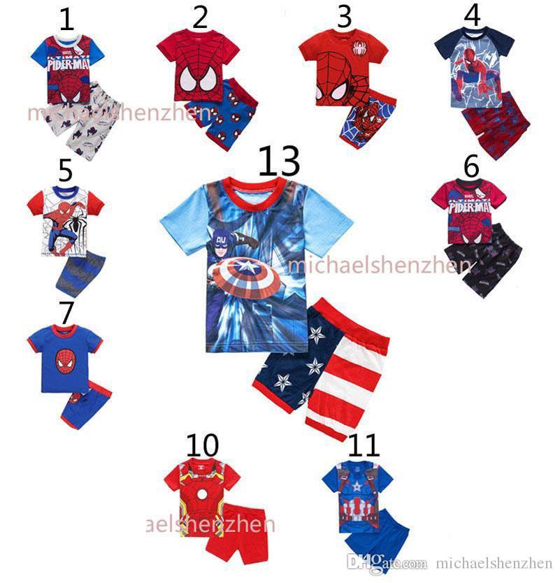 Kids Pajamas Long Sleeve Shirt and Pants Captain America Pyjamas Sleepwear for Children|,|