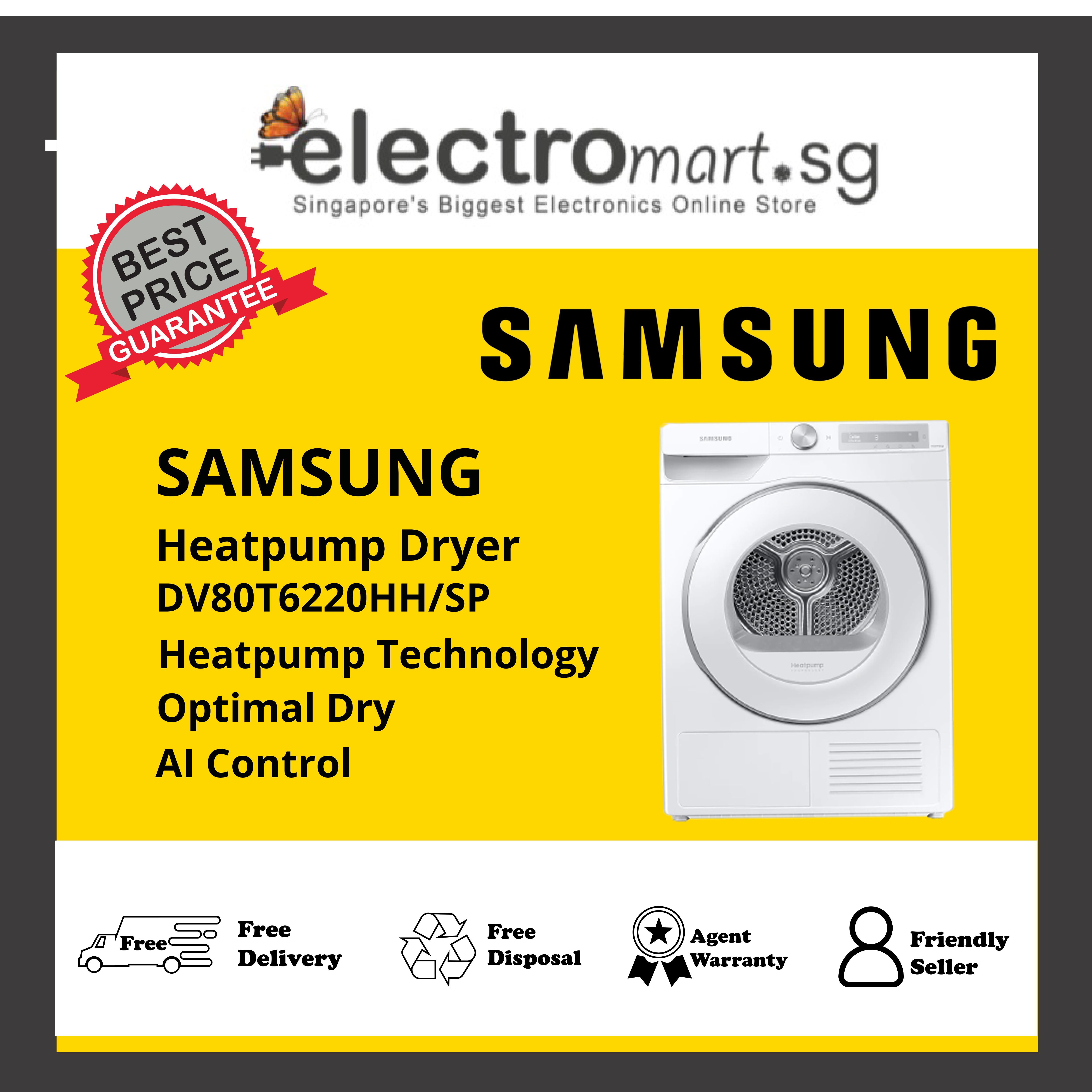 SAMSUNG DV80T6220HH/SP Heatpump Dryer Energy Rating 5 Ticks 8kg|,|