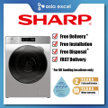 (Bulky) SHARP ES-FW70EW 7KG FRONT LOAD INVERTER WASHING MACHINE|,|
