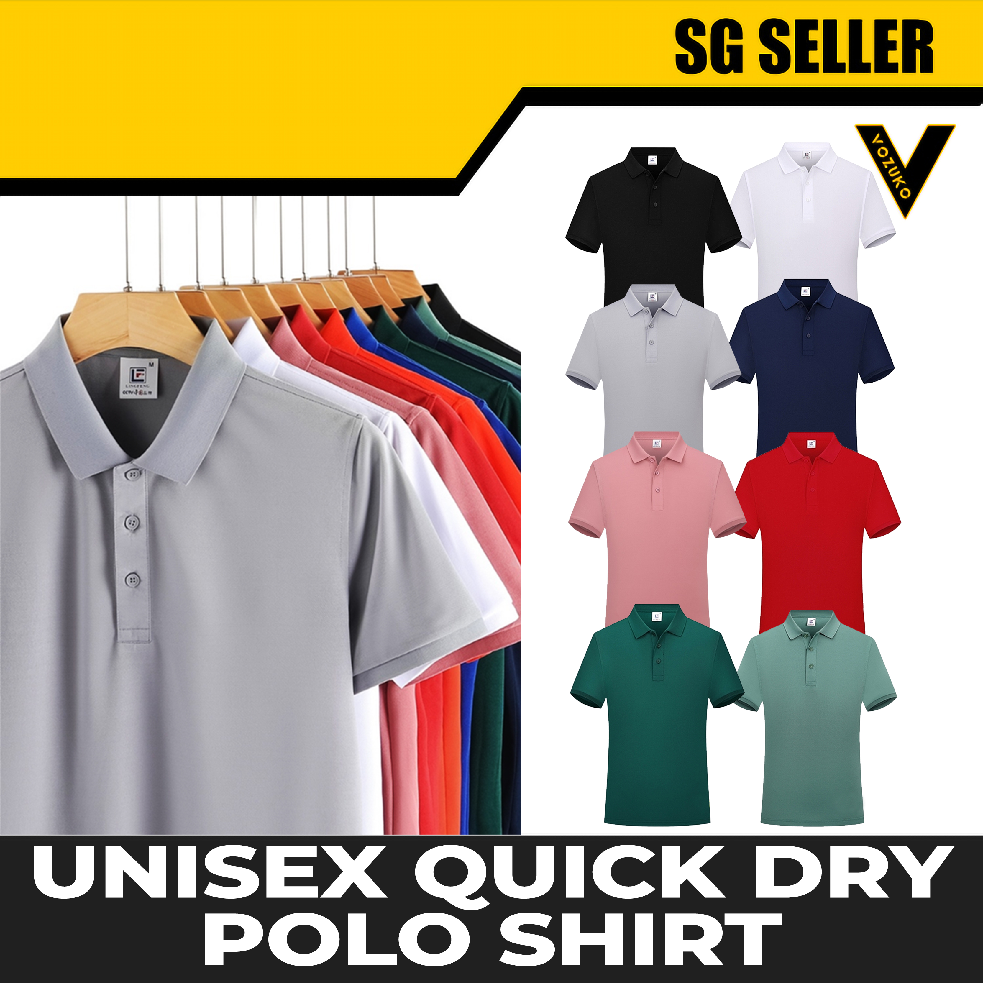 [SG SELLER] Unisex quick dry cotton Polo t-shirt SG seller t shirt for outdoor company event coprate gift [T133]|,|