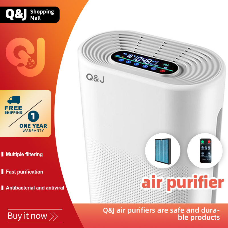(Local stock)Q&amp;J Air Purifier for Home Allergies Pets Hair in Bedroom,   HEPA Filter, 24db Filtration System Cleaner Odor Eliminators, Ozone Free, Remove 99.97% Dust Smoke Mold Pollen空气净化器|,|