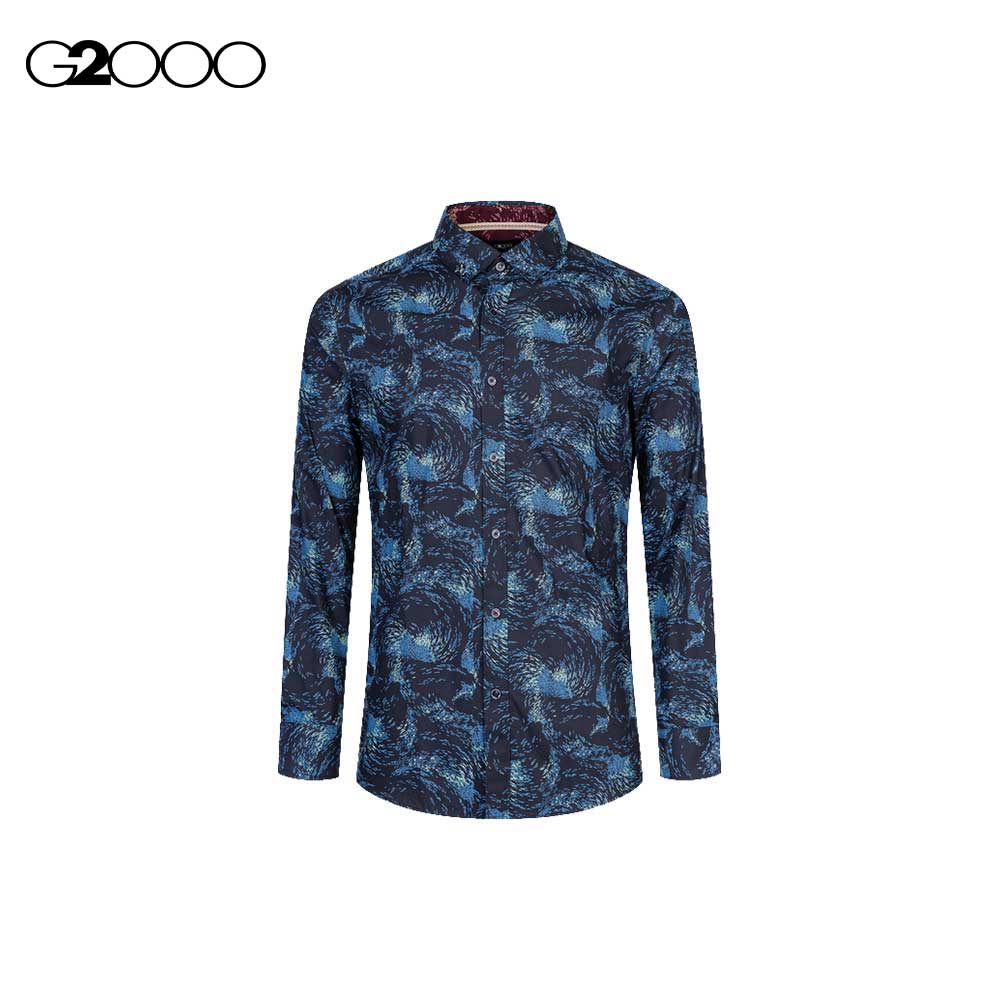 G2000 Men Poplin Print Shirt|,|