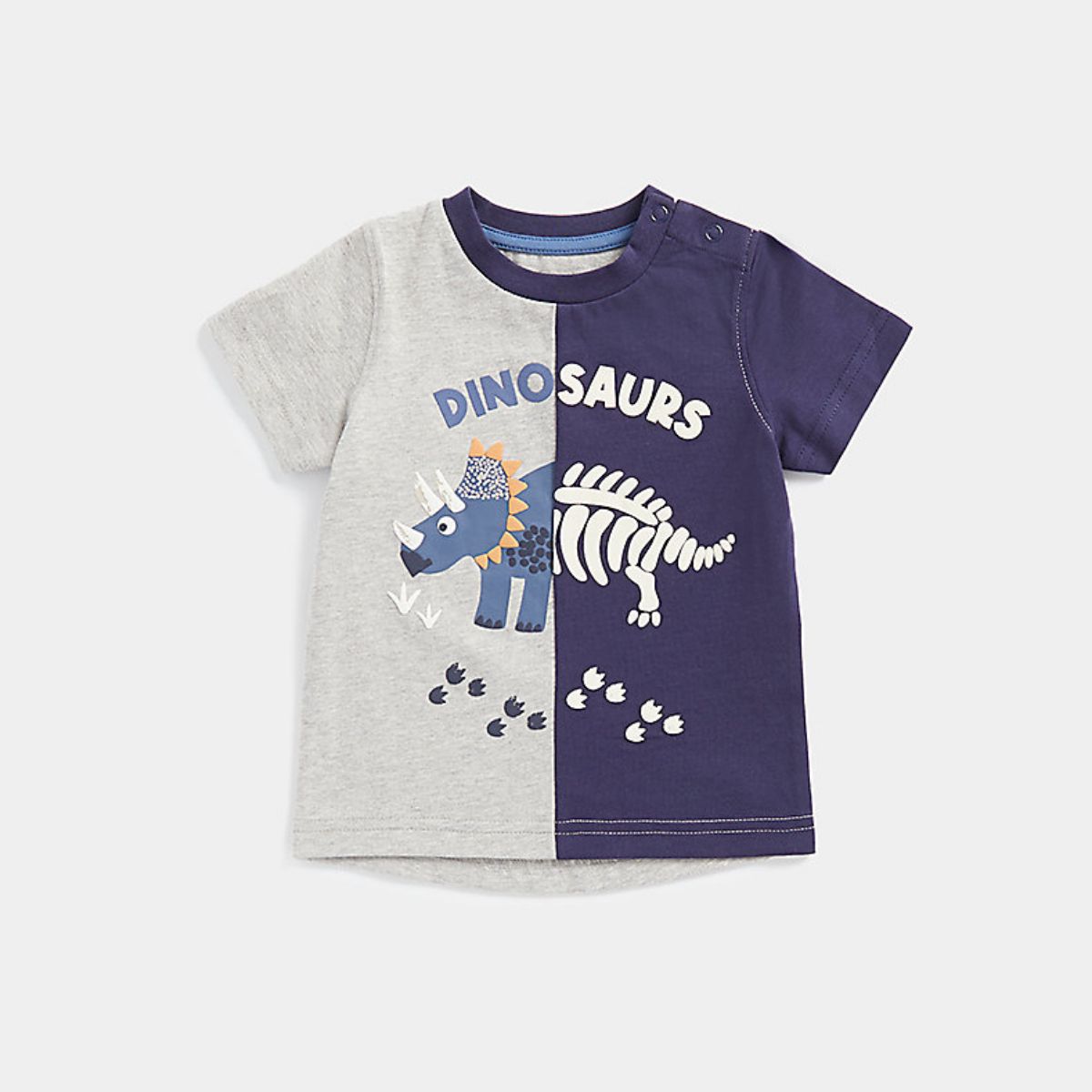 Mothercare Baby Boy Desert Dino Grey , Navy Short Sleeve Tee|,|