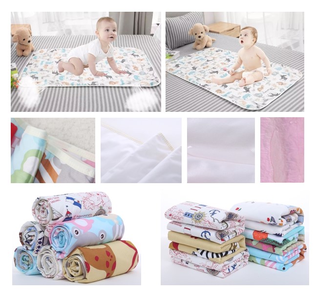 Baby Waterproof Changing Mat (75cm x 120cm) Baby Urine Pad Infant Cot Bed Sheet Protector Newborn Mattress Protector Foldable|,|