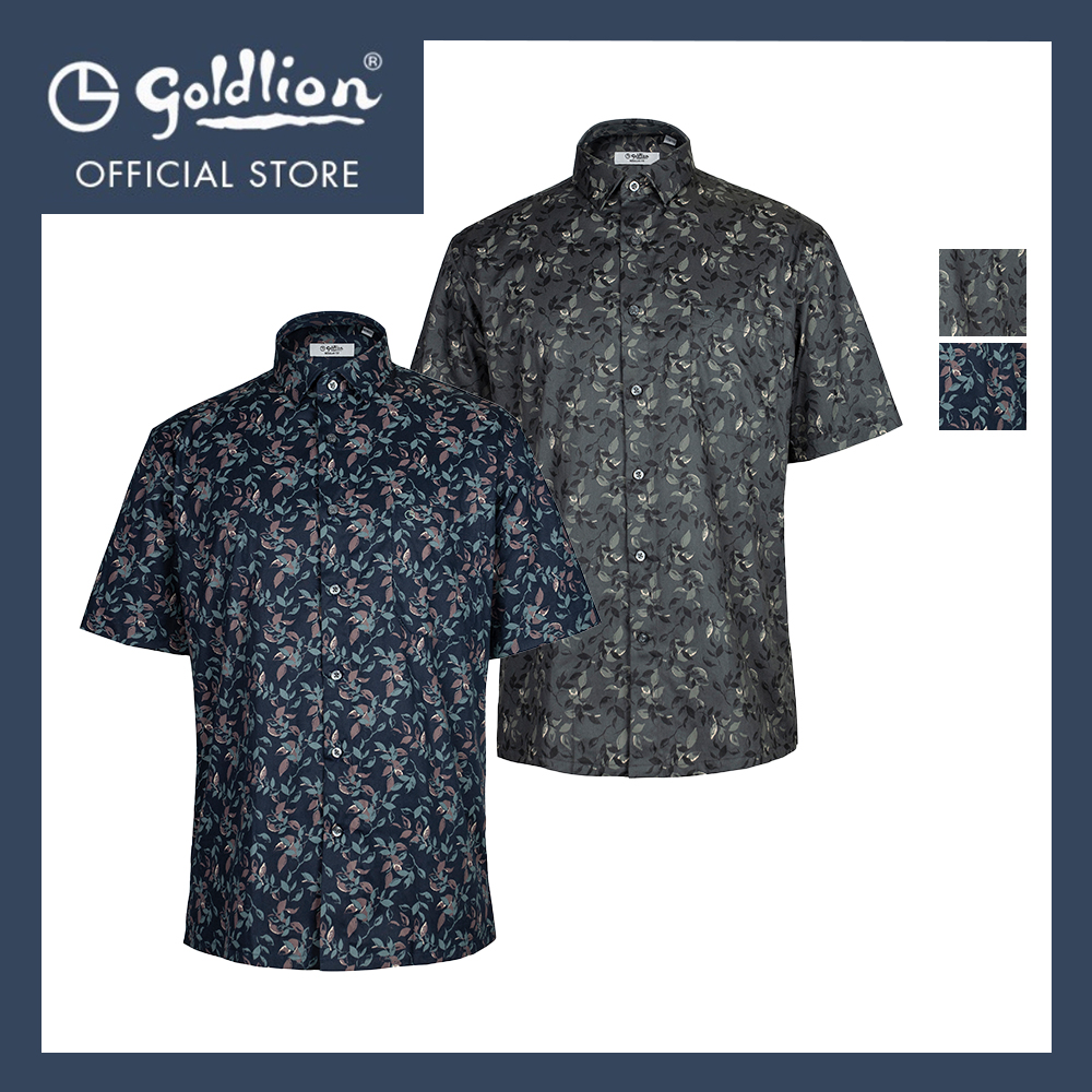 Goldlion Smart Casual Regular Fit 100% Cotton Short-Sleeved Shirt|,|