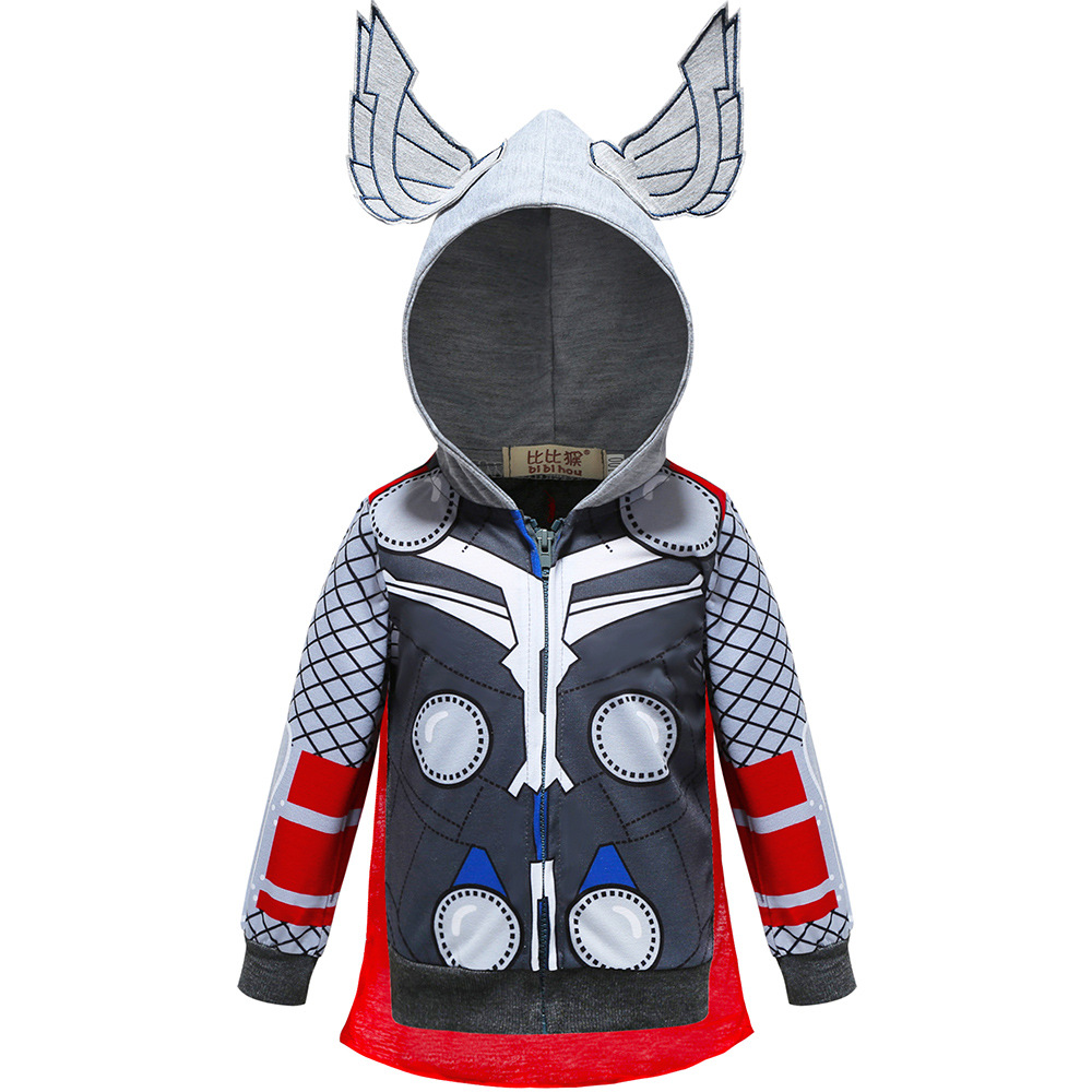 Marvel Cartoon Kids Boy Jacket With Zipper Long Sleeve Thin Casual Sweatshirts Children Baby Toddler Jackets Birthday Gift Party Costume|,|