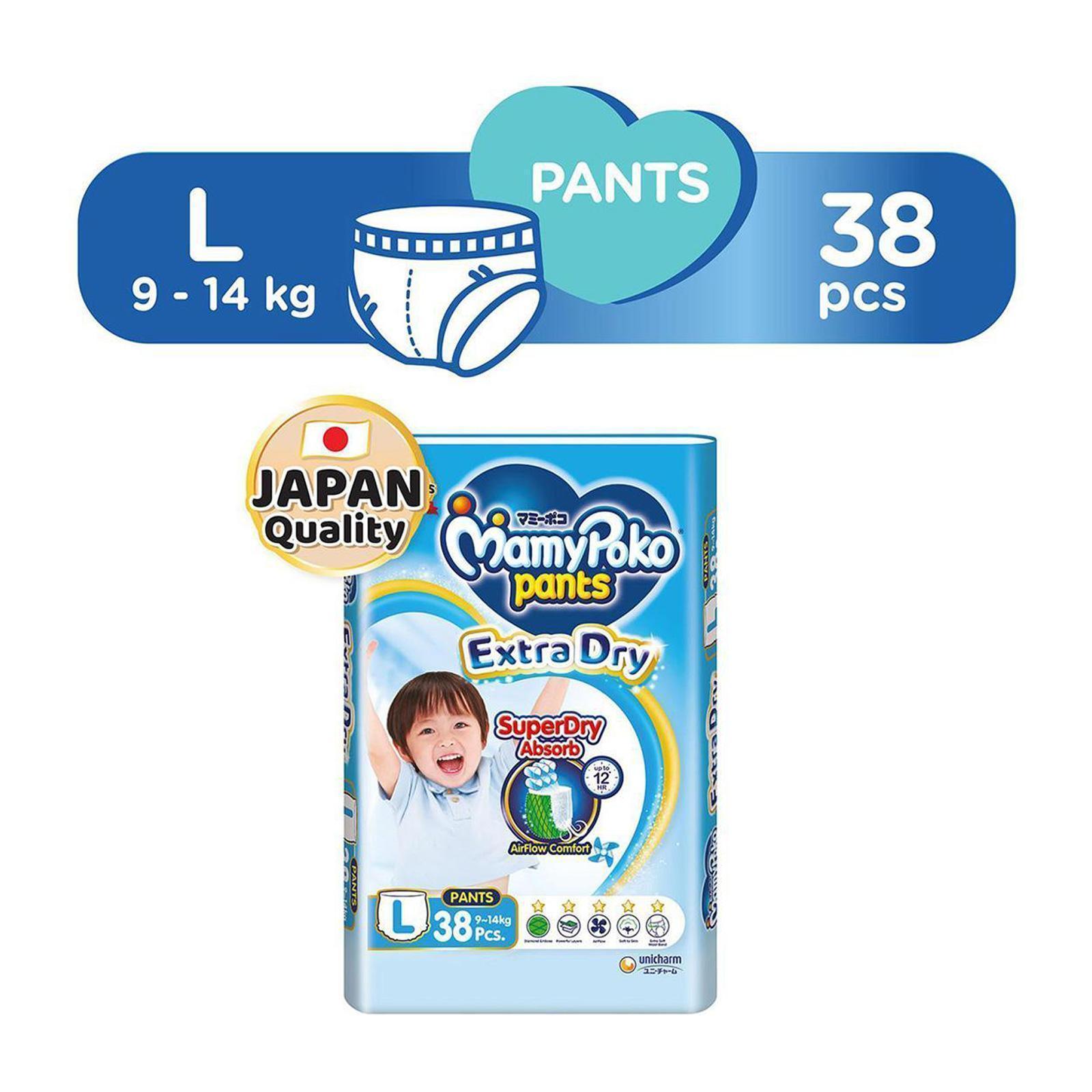 MamyPoko Extra Dry Pants L38 Diapers|,|