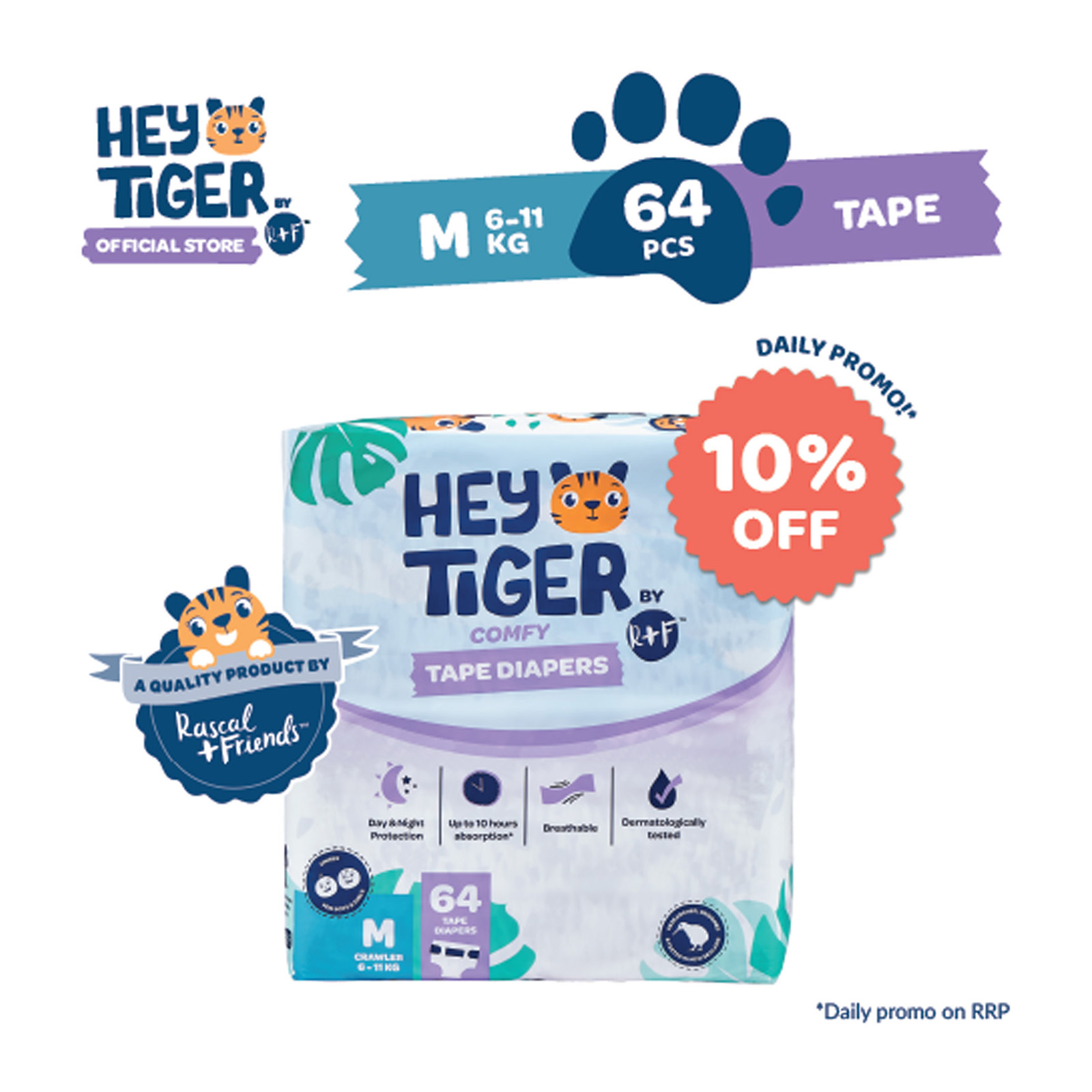 Hey Tiger Tape Diapers M|,|