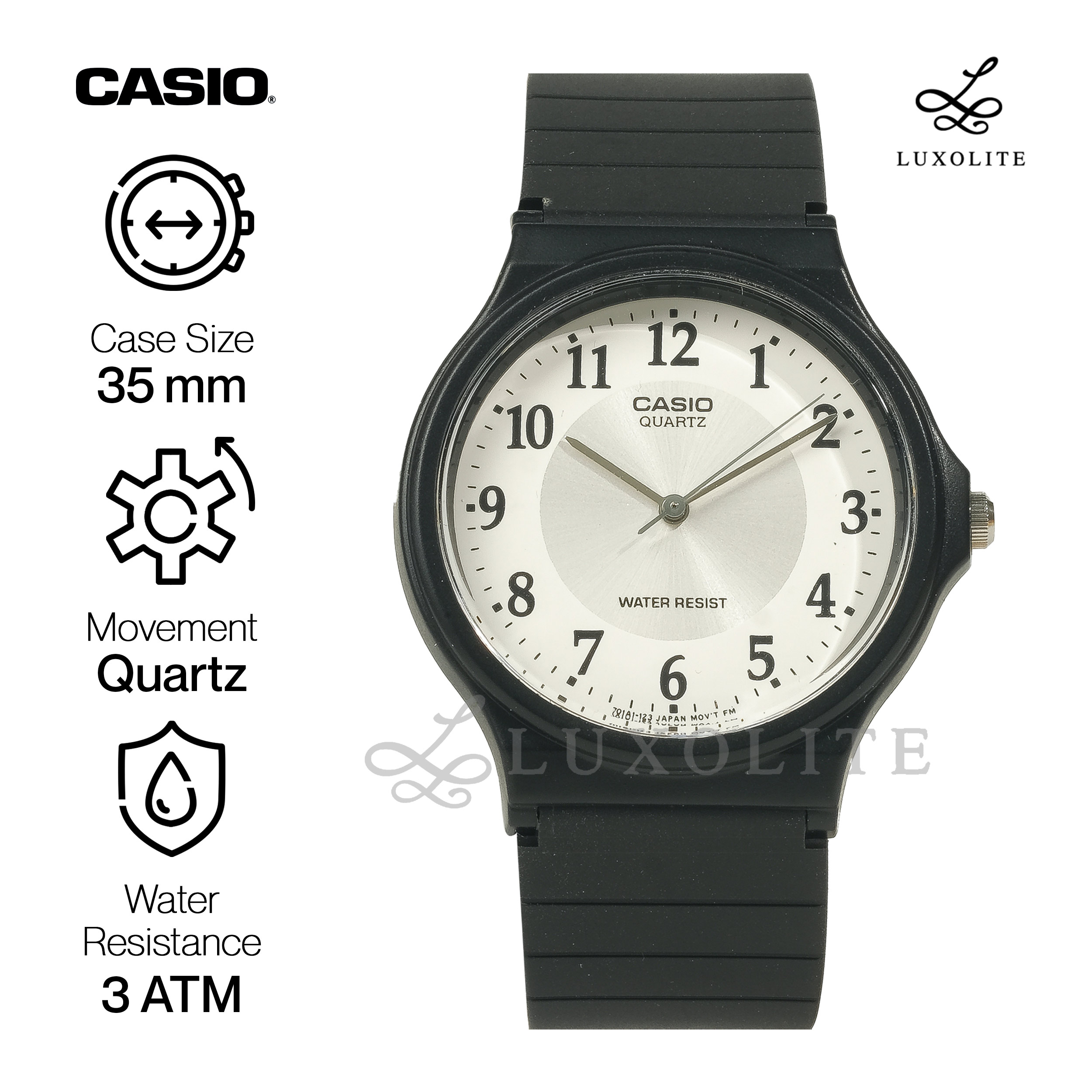 [Luxolite] Casio General MQ-24-7B3LDF Quartz Analog White Dial Kids Watch MQ-24-7B3|,|