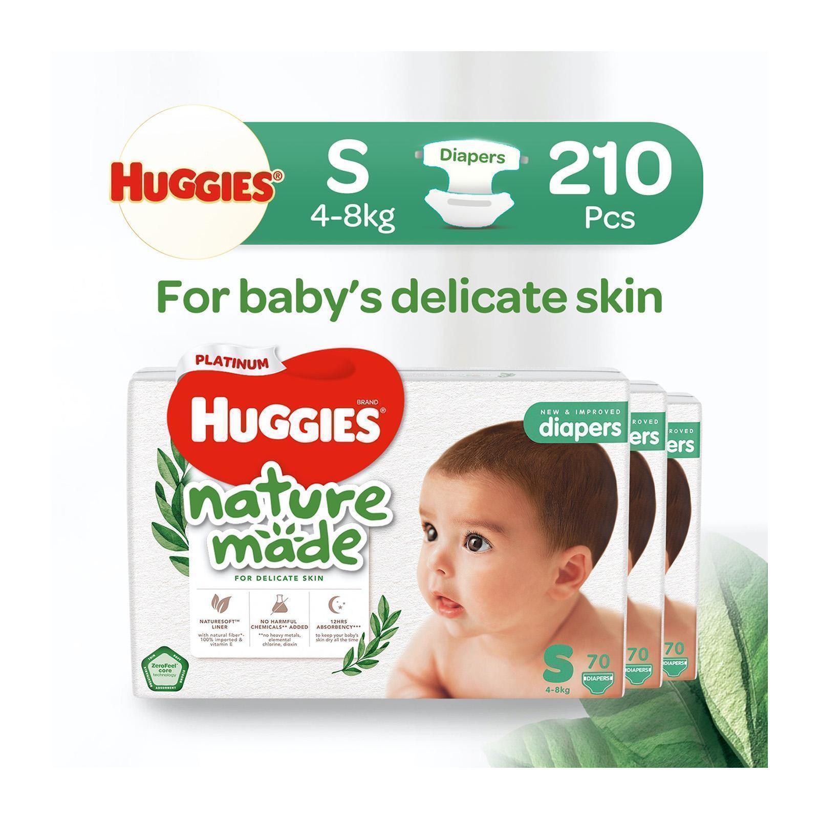 Huggies Platinum Naturemade S 70s Tape Diapers Case|,|