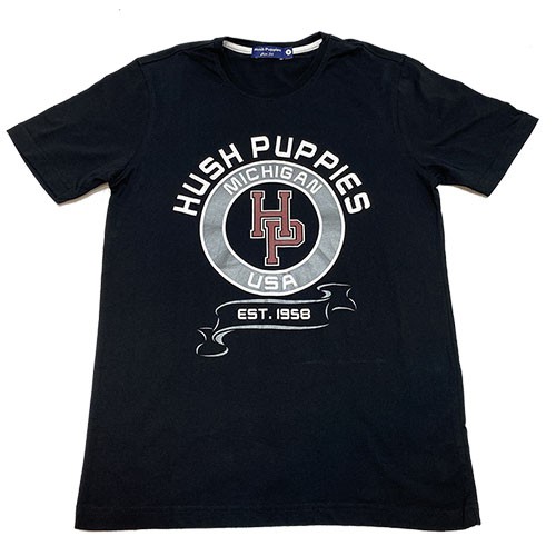 HUSH PUPPIES MEN&#x27;S REGULAR PRINTED TEE #HMT038921BLK/NVY|,|