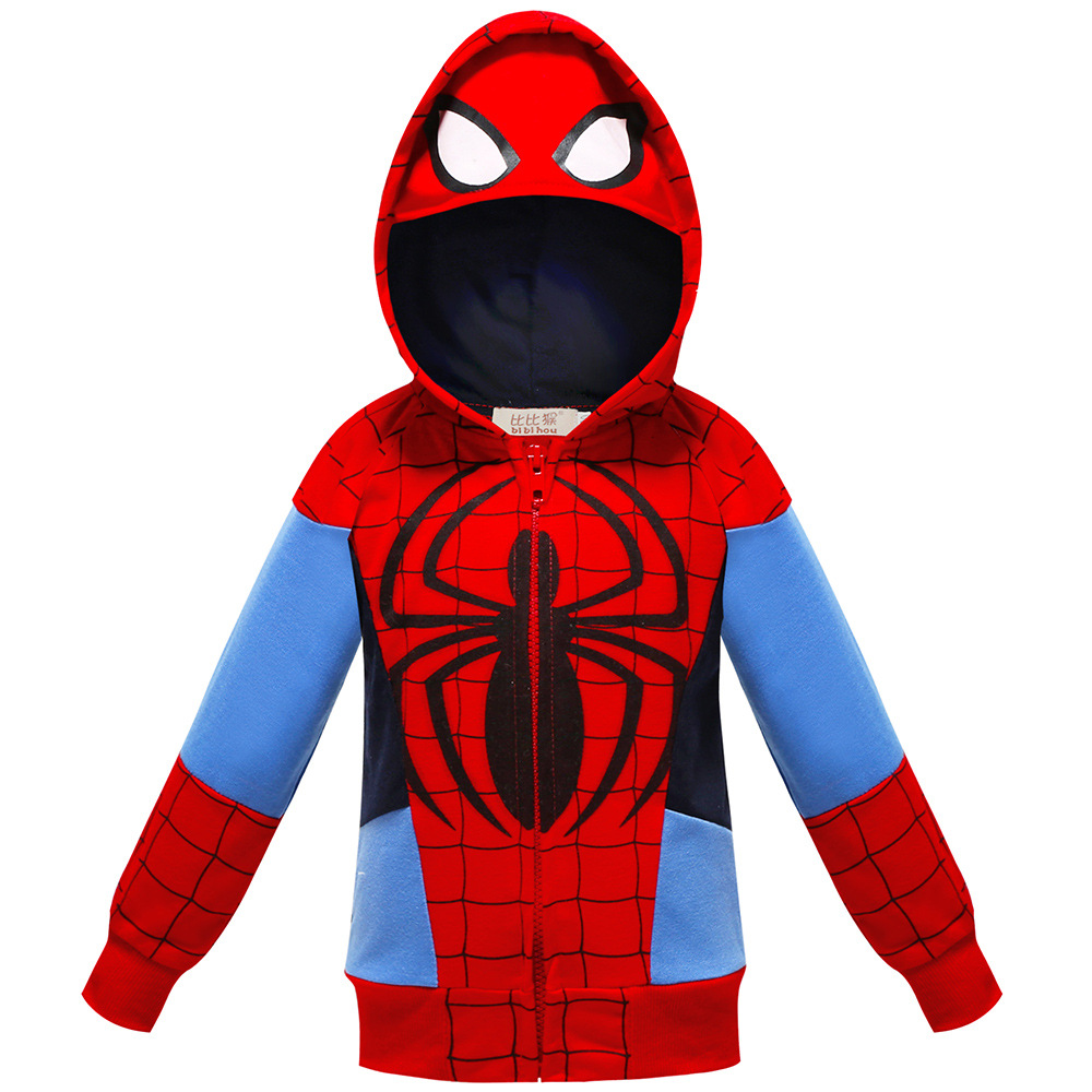 Kid Boy Jacket Coat Cartoon Superhero Spider-mans Long Sleeve Thin Hoodies Coats Jackets Party Costume|,|