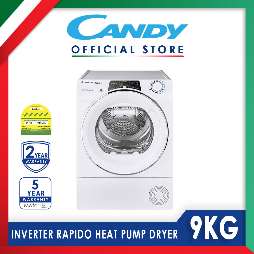 CANDY ROE H9A3TSEX-S 9KG Inverter Rapido Heat Pump Dryer|,|